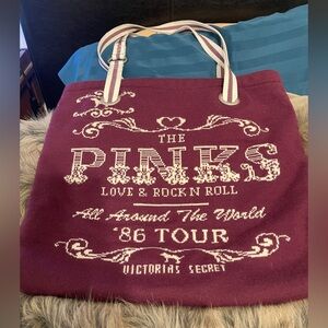 Victoria’s Secret purple and white sweater tote bag